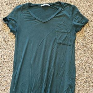 Active Basic Teal V-Neck Short Sleeve Tee, Size Small